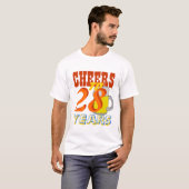 Cheers tot 28 jaar na geboorte t-shirt (Voorkant volledig)