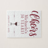 Cheers tot 30 jaar gepersonaliseerd verjaardagscad legpuzzel (Horizontaal)