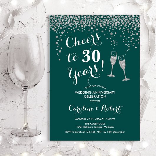 Cheers tot 30 jaar Jubileum - Emerald Green Inv Kaart