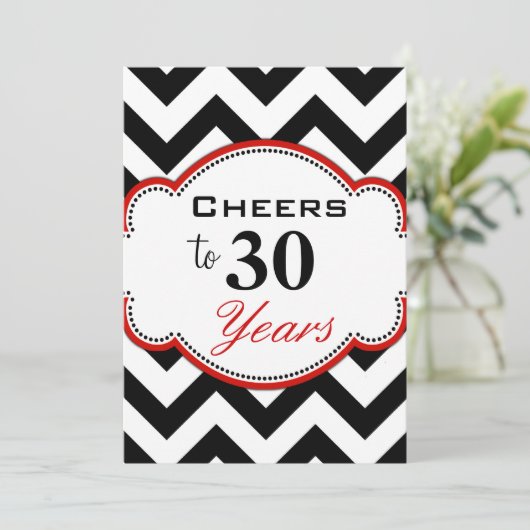 Cheers tot 30 jaar Uitnodiging (Staand voorkant)