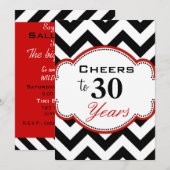 Cheers tot 30 jaar Uitnodiging (Voorkant / Achterkant)