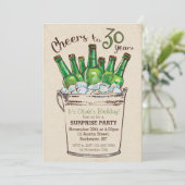 Cheers tot 30 jaar uitnodiging (Staand voorkant)