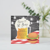 Cheers tot 30 jaar uitnodiging op verjaardag (Staand voorkant)