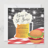 Cheers tot 30 jaar uitnodiging op verjaardag (Voorkant)