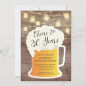 Cheers tot 30 jaar uitnodiging op verjaardag (Voorkant)