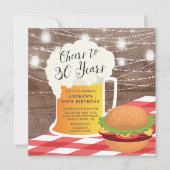 Cheers tot 30 jaar uitnodiging op verjaardag (Voorkant)