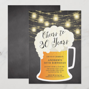 Cheers tot 30 jaar uitnodiging op verjaardag