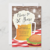 Cheers tot 30 jaar uitnodiging op verjaardag (Voorkant)