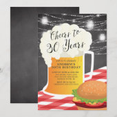 Cheers tot 30 jaar uitnodiging op verjaardag (Voorkant / Achterkant)