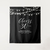 Cheers tot 30 jaar zwart en wit 30e Jubileum Wandkleed (Voorkant)