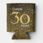 Cheers tot 30 jaar zwart goud 30e verjaardag blikjeskoeler (Voorkant)