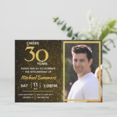 Cheers tot 30 jaar zwart goud 30e verjaardag kaart (Staand voorkant)