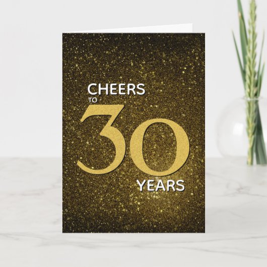 Cheers tot 30 jaar zwart goud 30e verjaardag kaart (Voorkant)