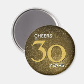 Cheers tot 30 jaar zwart goud 30e verjaardag magneet (Voorkant / Achterkant)