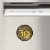 Cheers tot 30 jaar zwart goud 30e verjaardag magneet (Insitu (Vaatwasser))