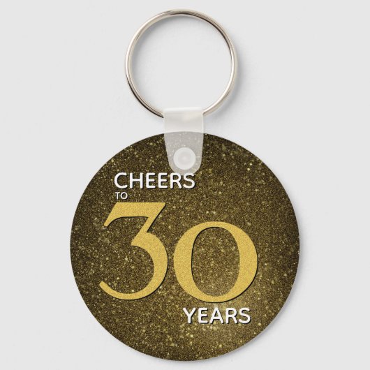 Cheers tot 30 jaar zwart goud 30e verjaardag sleutelhanger (Voorkant)