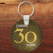 Cheers tot 30 jaar zwart goud 30e verjaardag sleutelhanger (Voorkant)