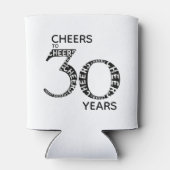 Cheers tot 30 jaar zwart White 30th Birthday Blikjeskoeler (Achterkant)