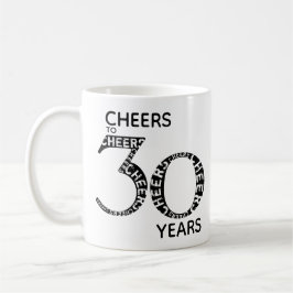 Cheers tot 30 jaar zwart White 30th Birthday Koffiemok