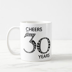 Cheers tot 30 jaar zwart White 30th Birthday Koffiemok
