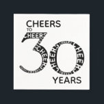 Cheers tot 30 jaar zwart White 30th Birthday Servet<br><div class="desc">Ken je iemand die dit jaar 30 wordt of een 30e verjaardag viert? Dit is een prachtig ontwerp van 30 jaar zwart-wit-typografie. Met een grote 3 en 0 met het woord "kousen" in de getallen, zal dit zwarte en witte typografische ontwerp een geweldige aanvulling zijn op de feestelijkheden van het...</div>