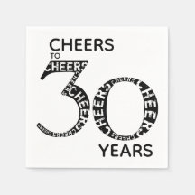 Cheers tot 30 jaar zwart White 30th Birthday