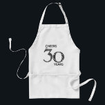 Cheers tot 30 jaar zwart White 30th Birthday Standaard Schort<br><div class="desc">Ken je iemand die dit jaar 30 wordt of een 30e verjaardag viert? Dit is een prachtig ontwerp van 30 jaar zwart-wit-typografie. Met een grote 3 en 0 met het woord "kousen" in de getallen, zal dit zwarte en witte typografische ontwerp een geweldige aanvulling zijn op de feestelijkheden van het...</div>