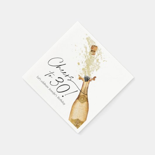 Cheers tot 30e verjaardag op maat gesneden papier  servet (Hoek)