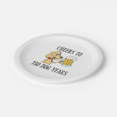 Cheers tot 350 mg 50e verjaardag papieren bordje (Gekanteld)