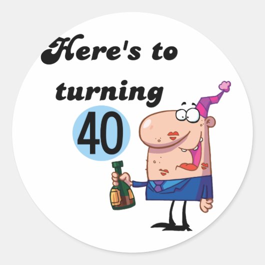 Cheers tot 40 Birthday Tshirts en Gifts Ronde Sticker