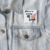 Cheers tot 40 Birthday Tshirts en Gifts Vierkante Button 5,1 Cm (In situ)