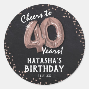 Cheers tot 40 jaar! 40e verjaardag ronde sticker