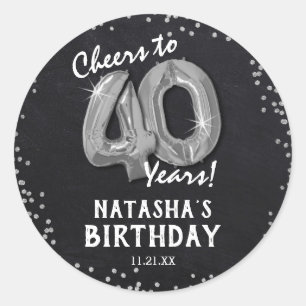 Cheers tot 40 jaar! 40e verjaardag ronde sticker