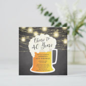 Cheers tot 40 jaar 40th Birthday Uitnodiging (Staand voorkant)