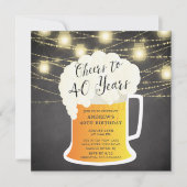 Cheers tot 40 jaar 40th Birthday Uitnodiging (Voorkant)