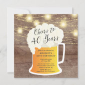 Cheers tot 40 jaar 40th Birthday Uitnodiging (Voorkant)