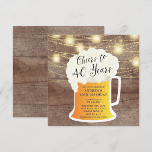 Cheers tot 40 jaar 40th Birthday Uitnodiging