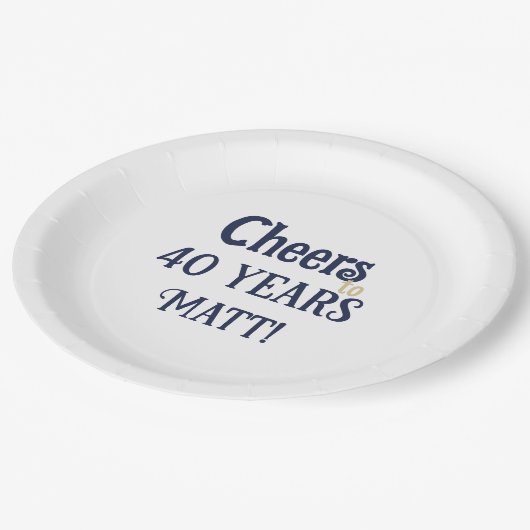 Cheers tot 40 jaar Birthday Blue en Gold Bord (Gekanteld)