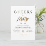 Cheers tot 40 jaar elegante moderne schoolverjaard kaart<br><div class="desc">Moderne kleutertjes tot 40 jaar verjaardagsdagsuitnodiging biedt stijlvol script en typografie met uw partijdetails in gesofisticeerd goud,  zwart-wit,  eenvoudig en elegant,  geweldig voor een 40e verjaardagsfeestje of een andere leeftijd.</div>