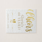 Cheers tot 40 jaar gepersonaliseerd verjaardagscad legpuzzel (Horizontaal)