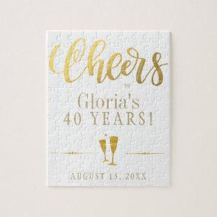 Cheers tot 40 jaar gepersonaliseerd verjaardagscad legpuzzel