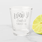 Cheers tot 40 jaar gepersonaliseerde verjaardag shot glas (Achterkant)