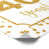 Cheers tot 40 jaar Gold Confetti Party Sign Poster (Hoek)