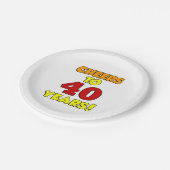 Cheers tot 40 jaar kleurrijk Bord voor partijpapie (Gekanteld)