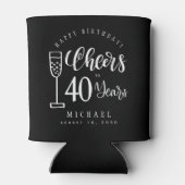 Cheers tot 40 jaar mijlpaal verjaardag aangepaste  blikjeskoeler (Achterkant)