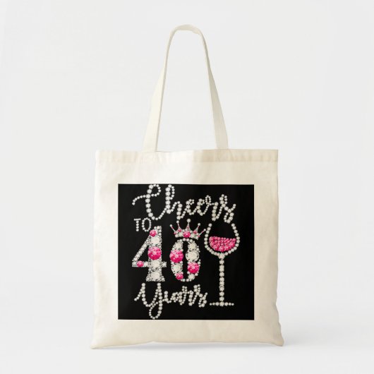 Cheers tot 40 jaar oud Happy 40th Birthday Queen D Tote Bag (Voorkant)