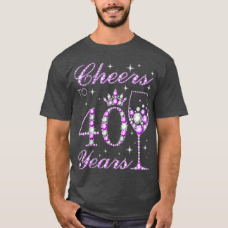 Cheers tot 40 jaar oude vrouwen Paars dragen 40e g T-shirt