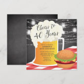 Cheers tot 40 jaar uitnodiging op verjaardag (Voorkant / Achterkant)