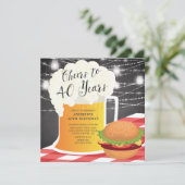 Cheers tot 40 jaar uitnodiging op verjaardag (Staand voorkant)