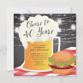 Cheers tot 40 jaar uitnodiging op verjaardag (Voorkant)